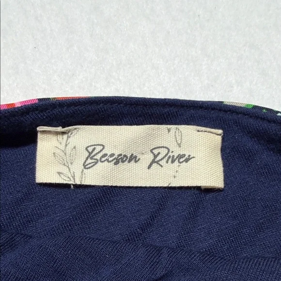 Beeson River One-Shoulder Floral Print Dress in Pink, Green, Yellow, Navy XL - Picture 4 of 6